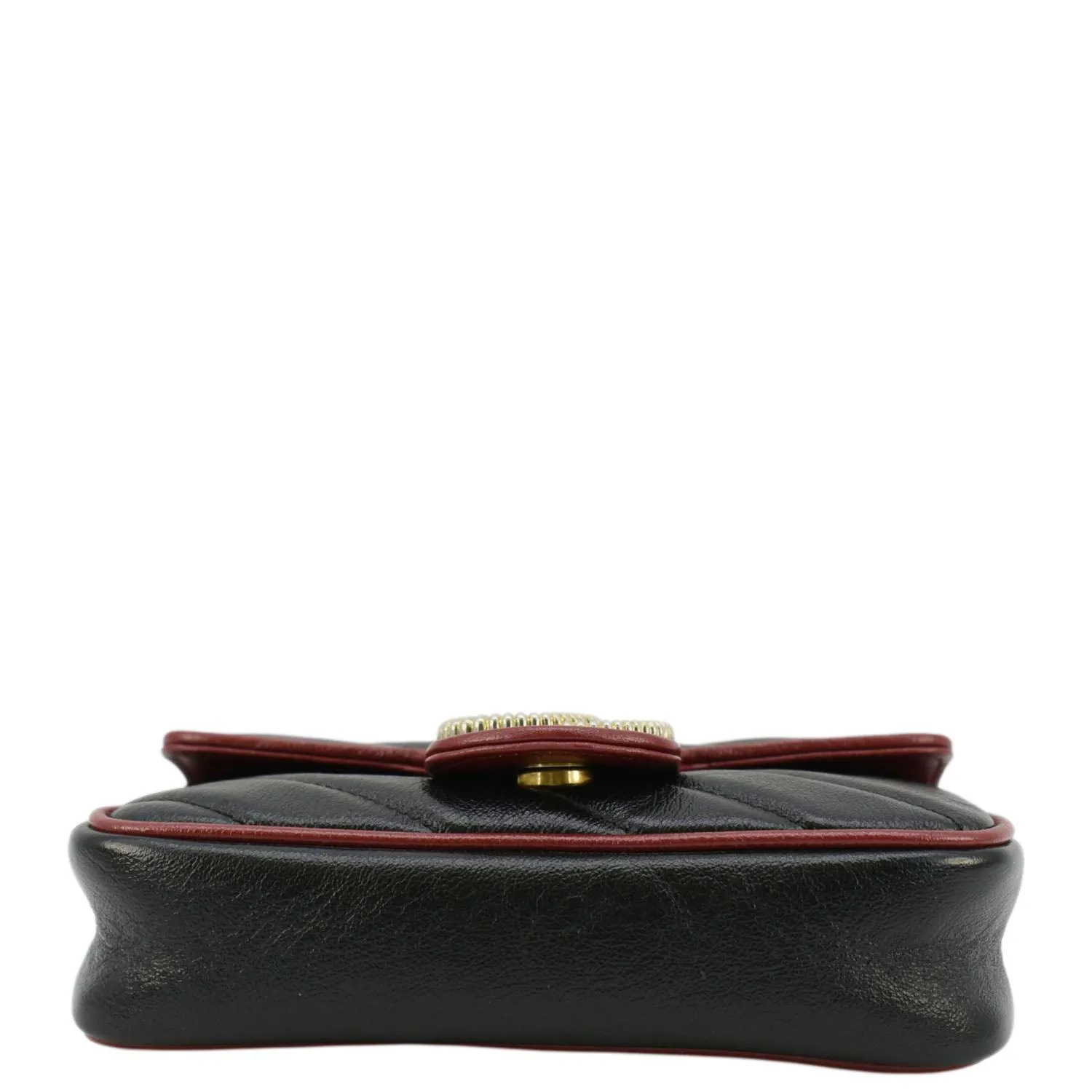 GUCCI GG Marmont Tourchon Mini Matelasse Leather Shoulder Crossbody Bag Black 574969