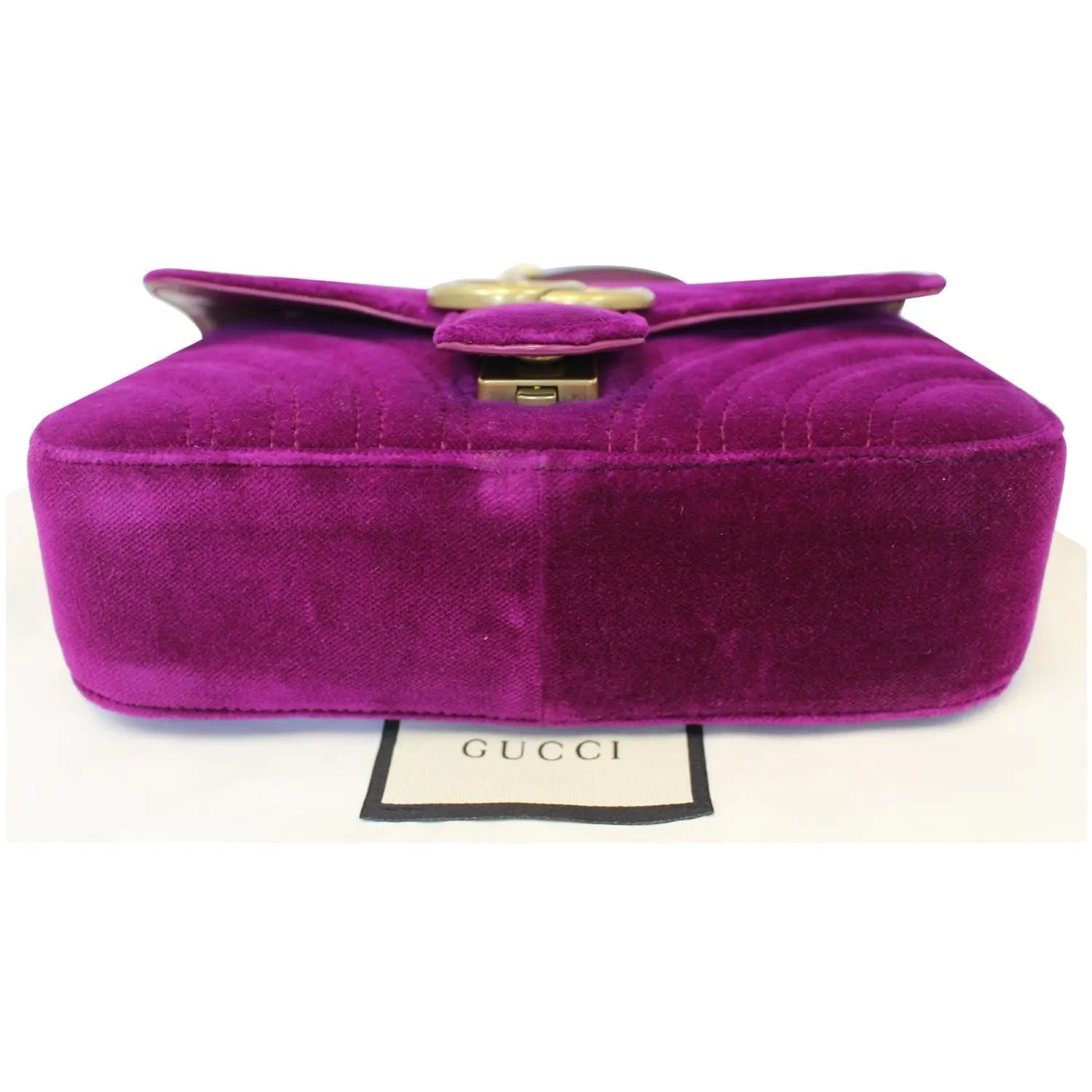 GUCCI GG Marmont Velvet Mini Shoulder Crossbody Bag Purple