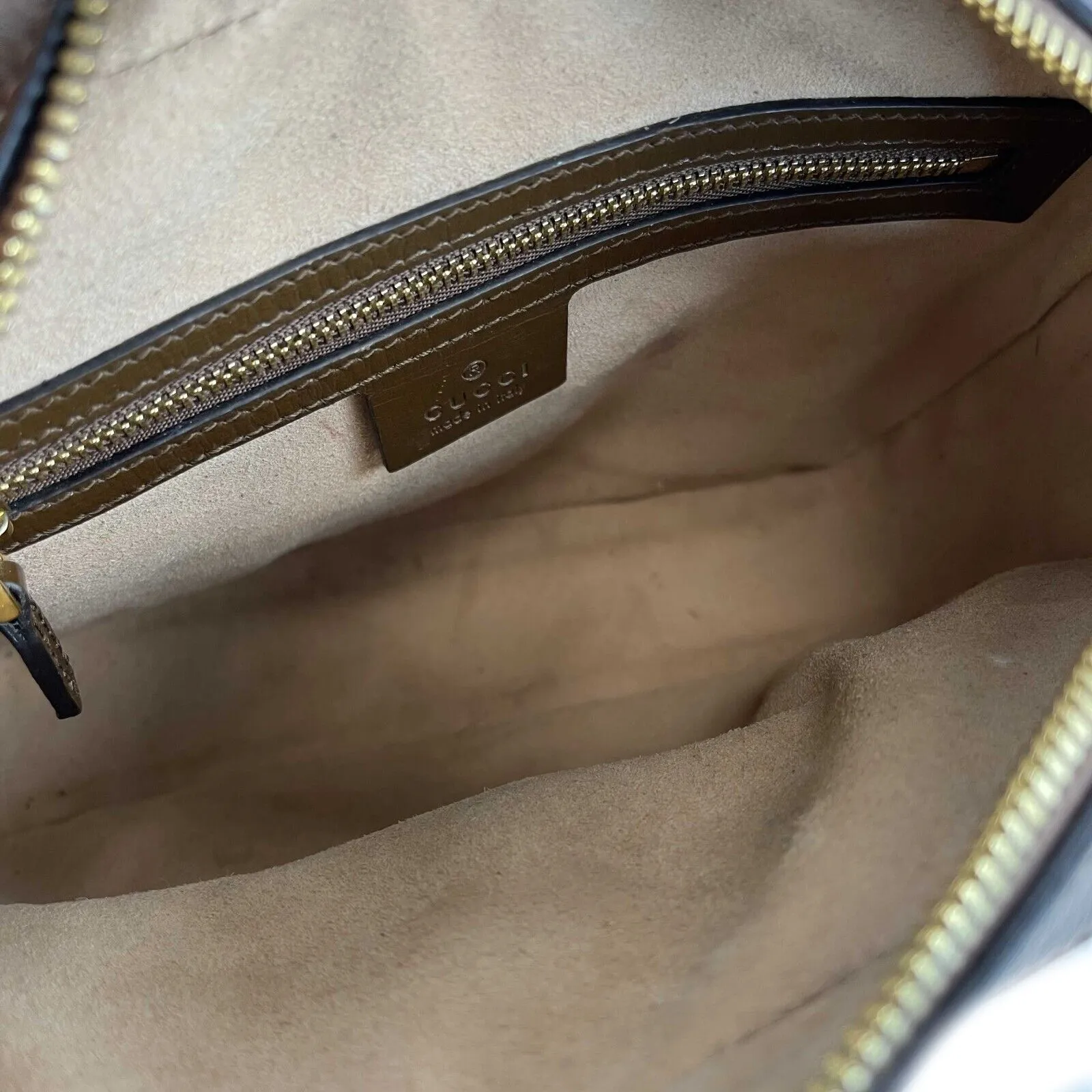 Gucci GG Supreme Horsebit 1955 Crossbody Shoulder Bag Brown Beige