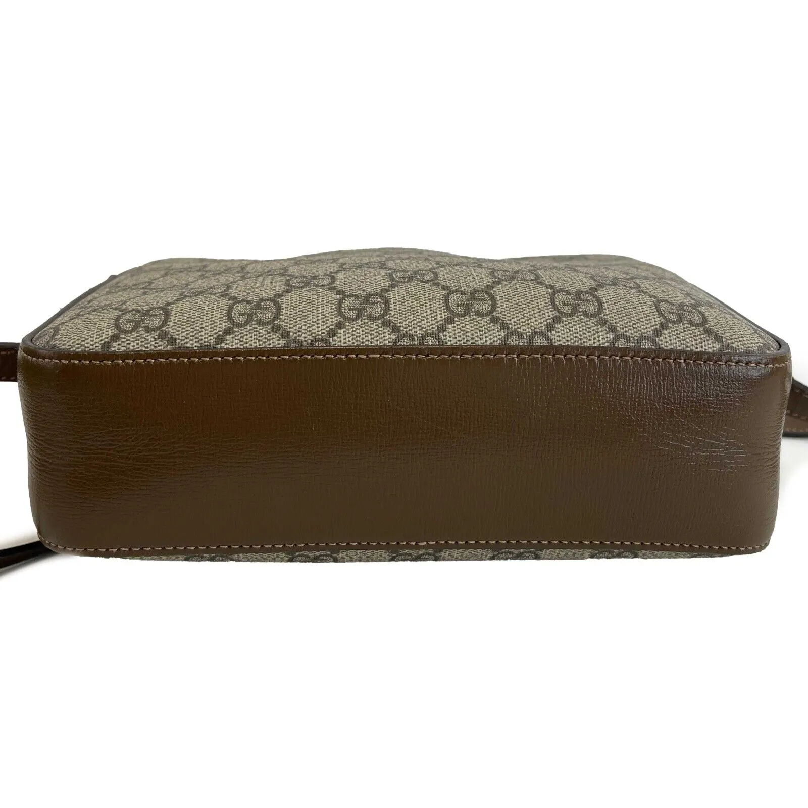 Gucci GG Supreme Horsebit 1955 Crossbody Shoulder Bag Brown Beige