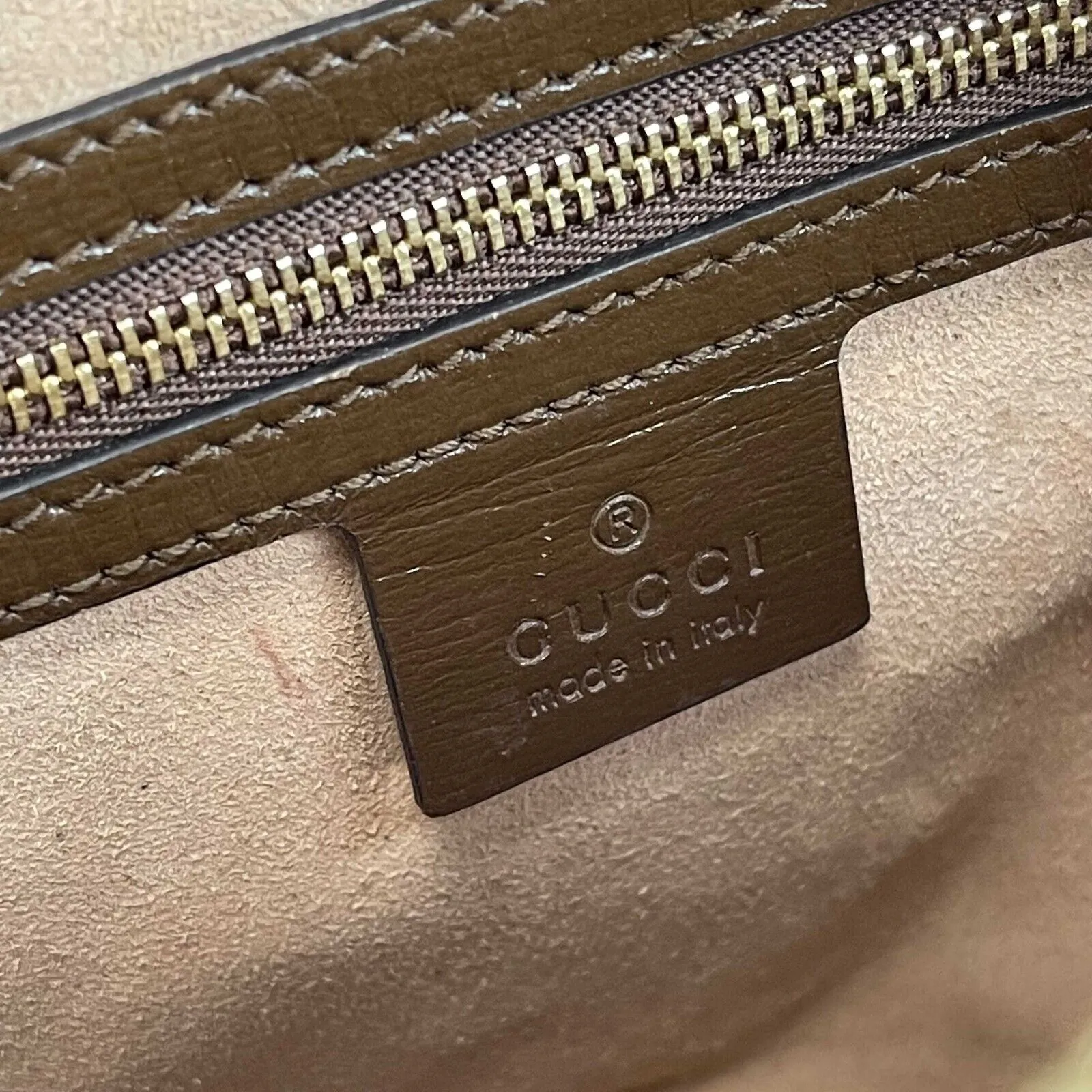 Gucci GG Supreme Horsebit 1955 Crossbody Shoulder Bag Brown Beige