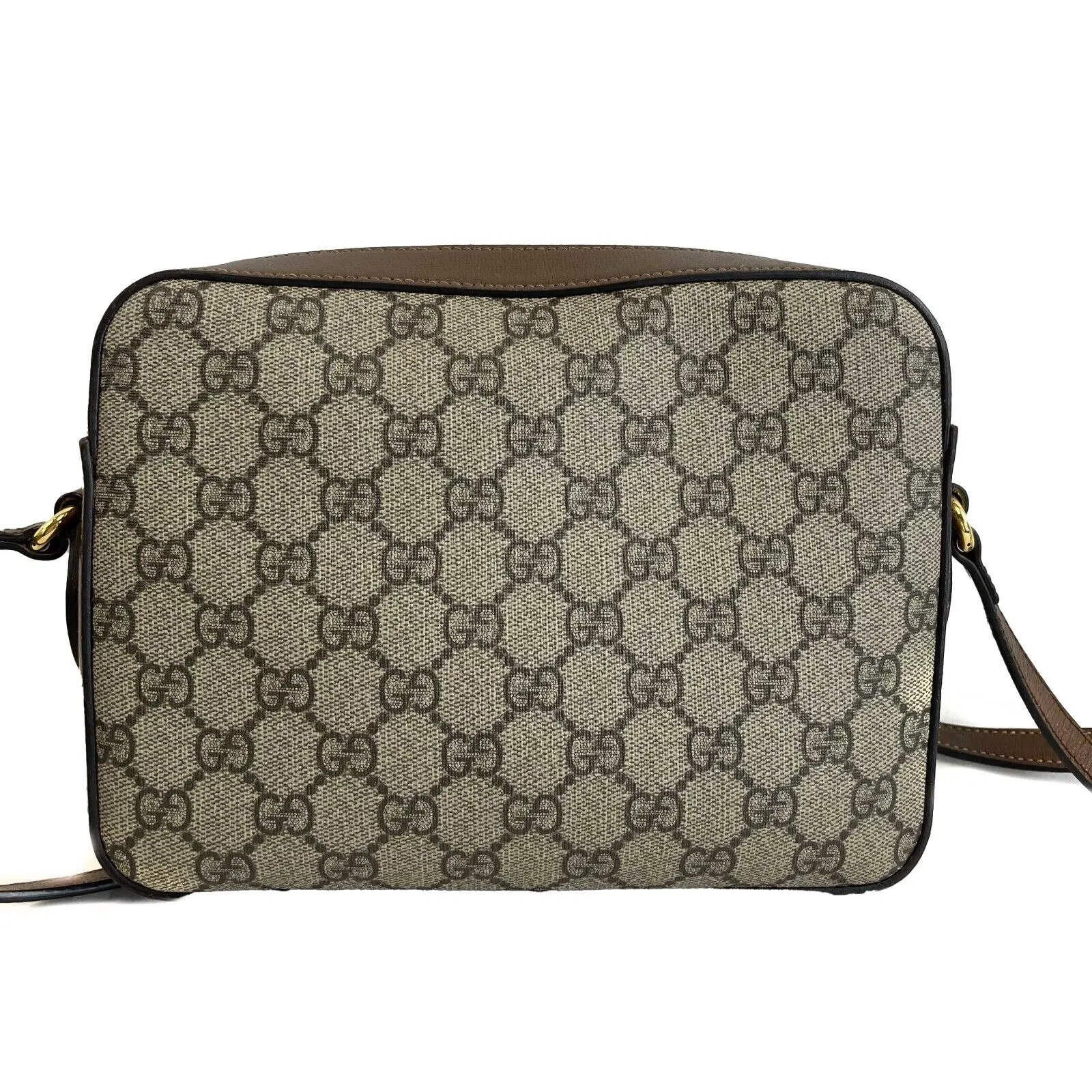 Gucci GG Supreme Horsebit 1955 Crossbody Shoulder Bag Brown Beige