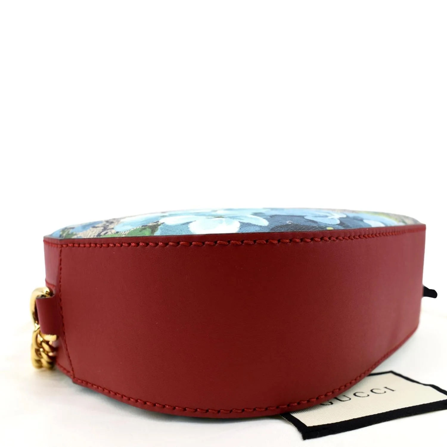 GUCCI GG Supreme Monogram Blooms Print Mini Chain Crossbody Bag Beige 546313