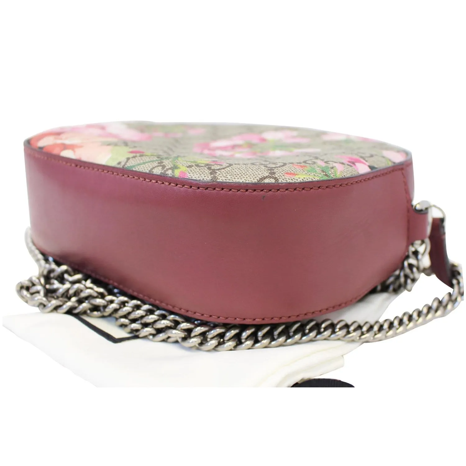 GUCCI GG Supreme Monogram Blooms Print Mini Chain Crossbody Bag Beige