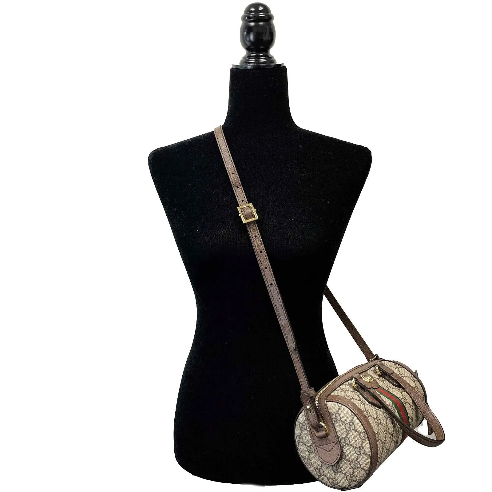 Gucci GG Supreme Monogram Web Small Ophidia Boston Bag - Top Handle / Crossbody