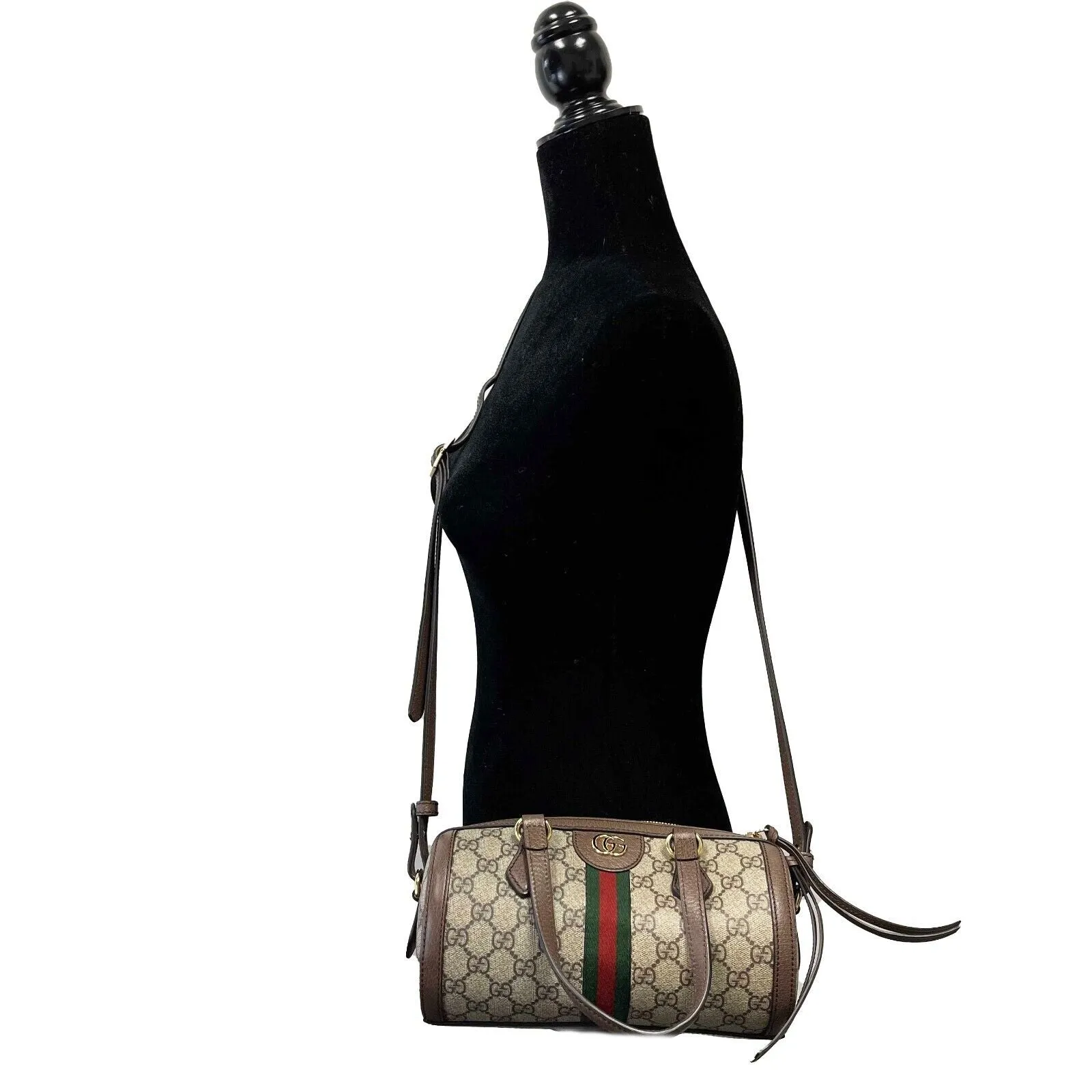 Gucci GG Supreme Monogram Web Small Ophidia Boston Bag - Top Handle / Crossbody