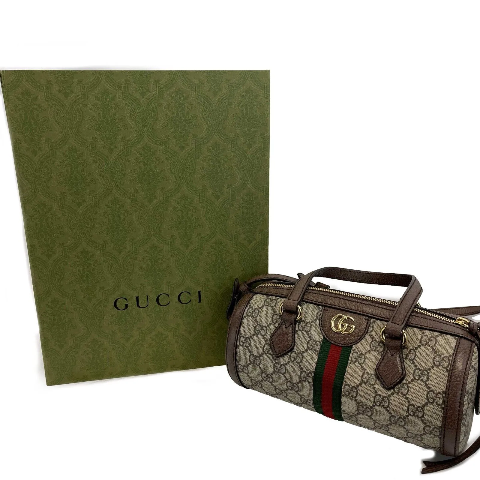 Gucci GG Supreme Monogram Web Small Ophidia Boston Bag - Top Handle / Crossbody