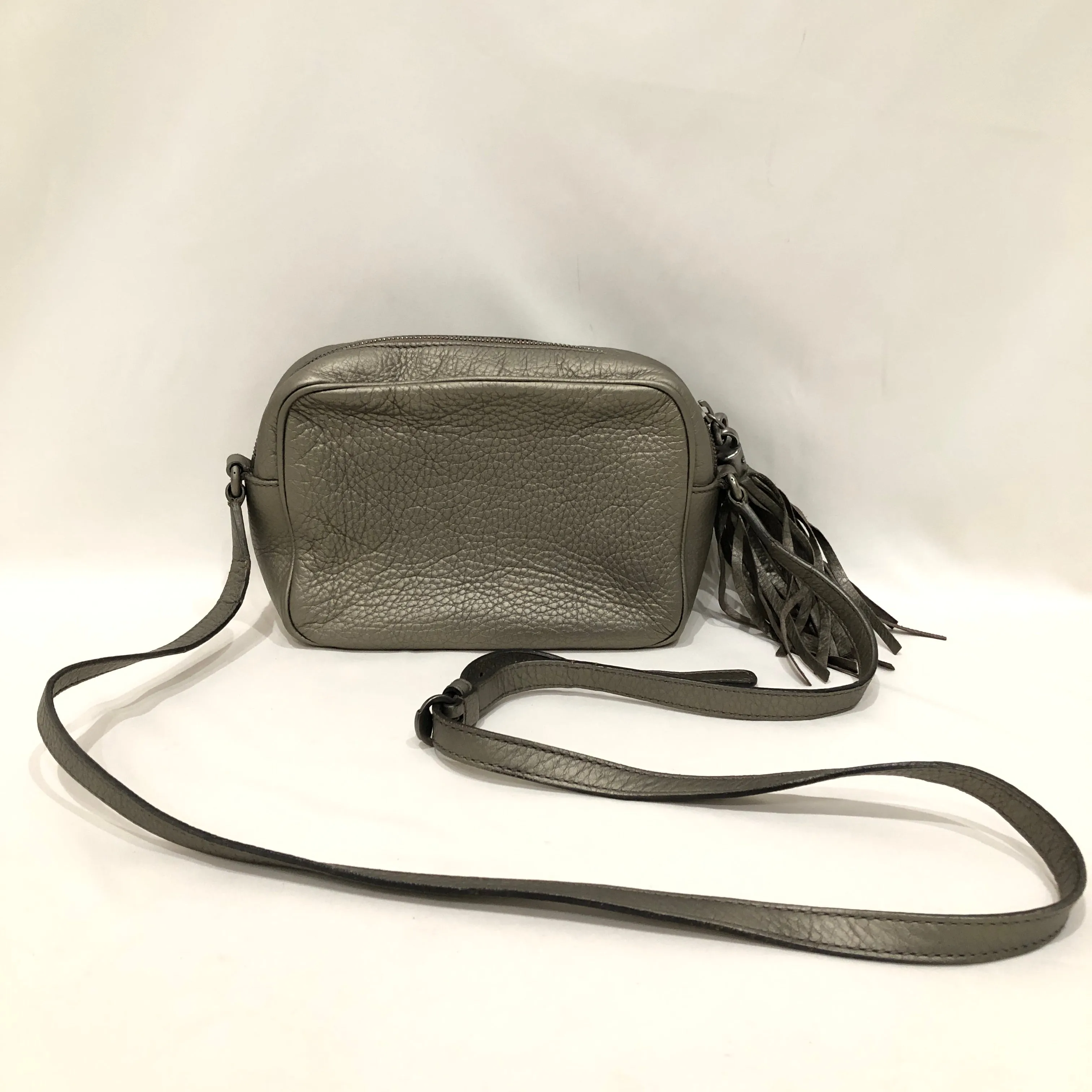 Gucci Grey Leather GG Soho Crossbody Bag Sku# 82801