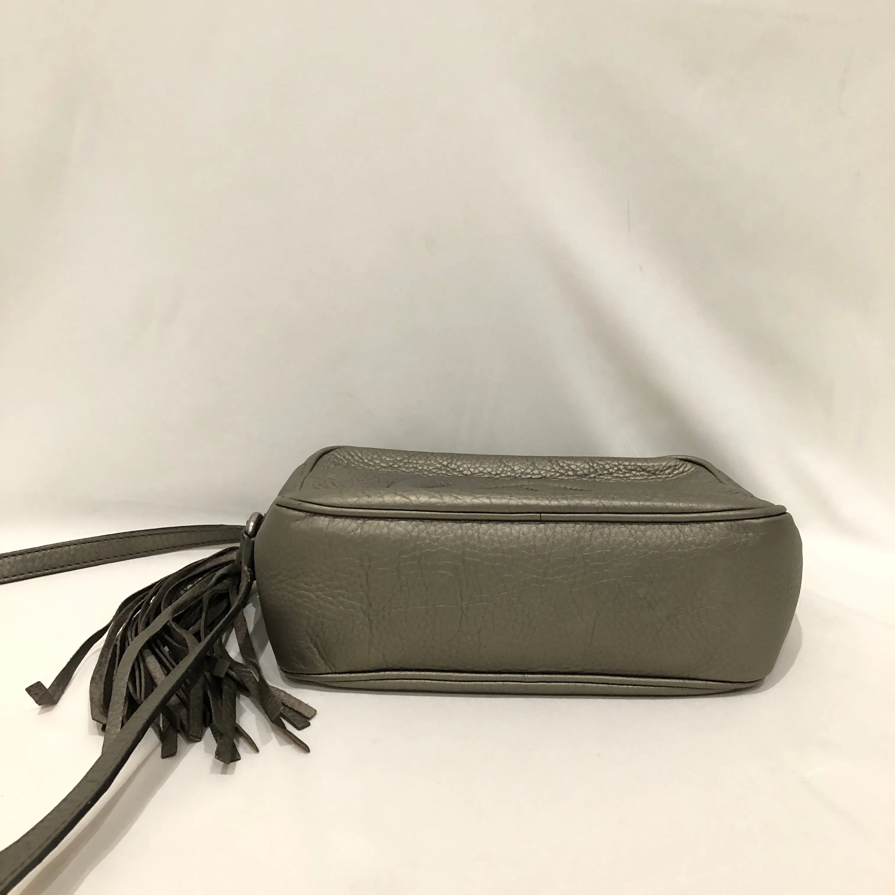 Gucci Grey Leather GG Soho Crossbody Bag Sku# 82801