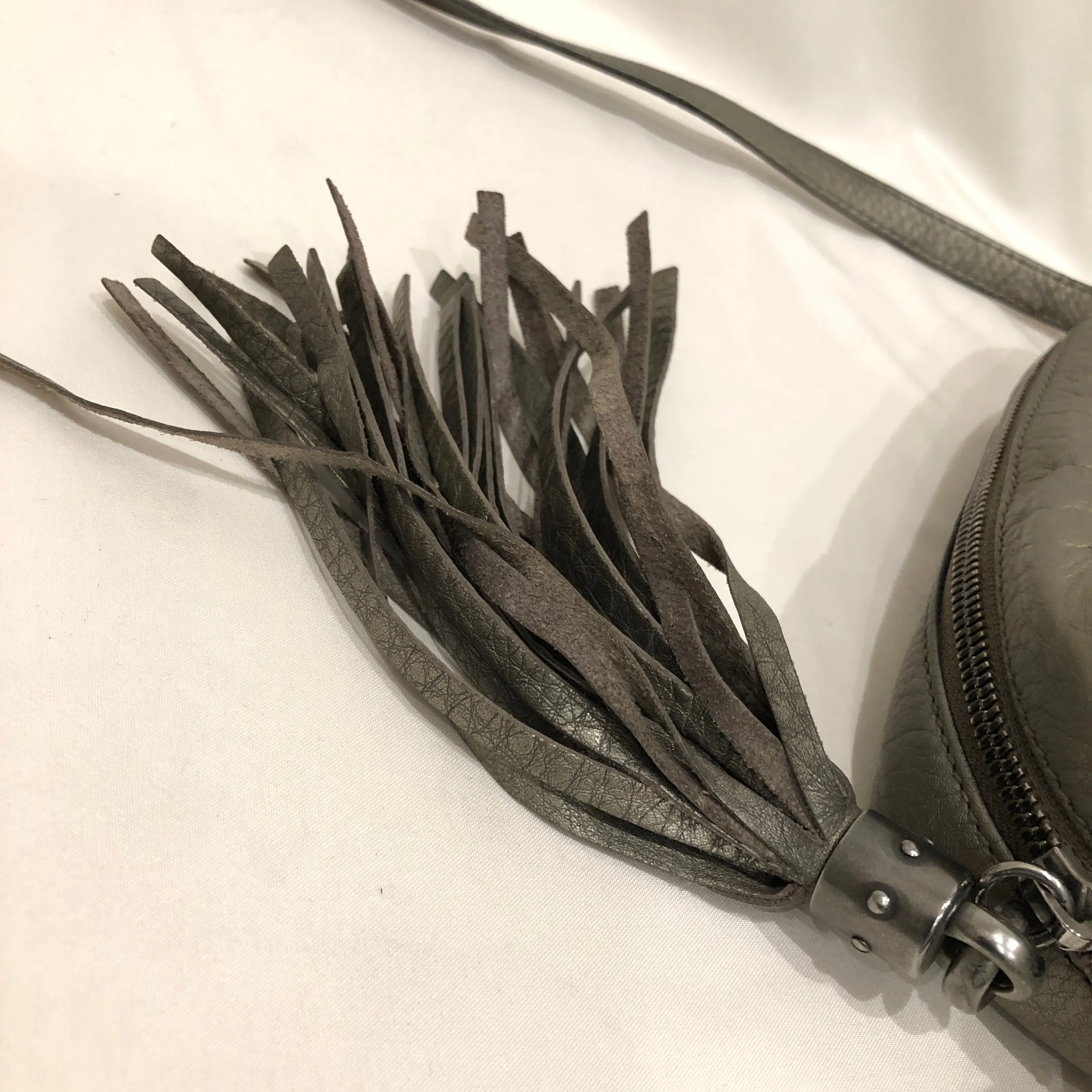 Gucci Grey Leather GG Soho Crossbody Bag Sku# 82801