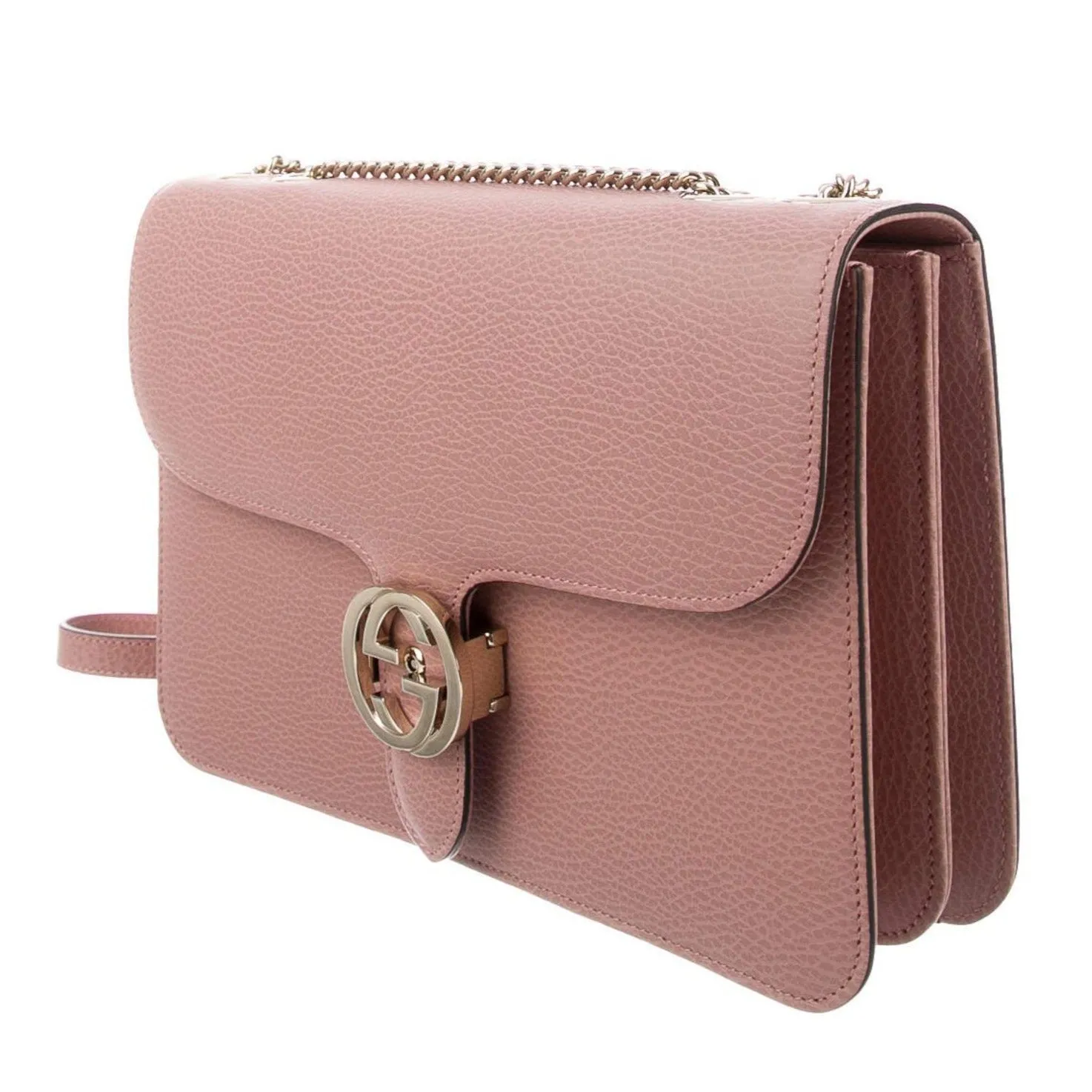 Gucci Medium Interlocking GG Crossbody Bag in Soft Pink