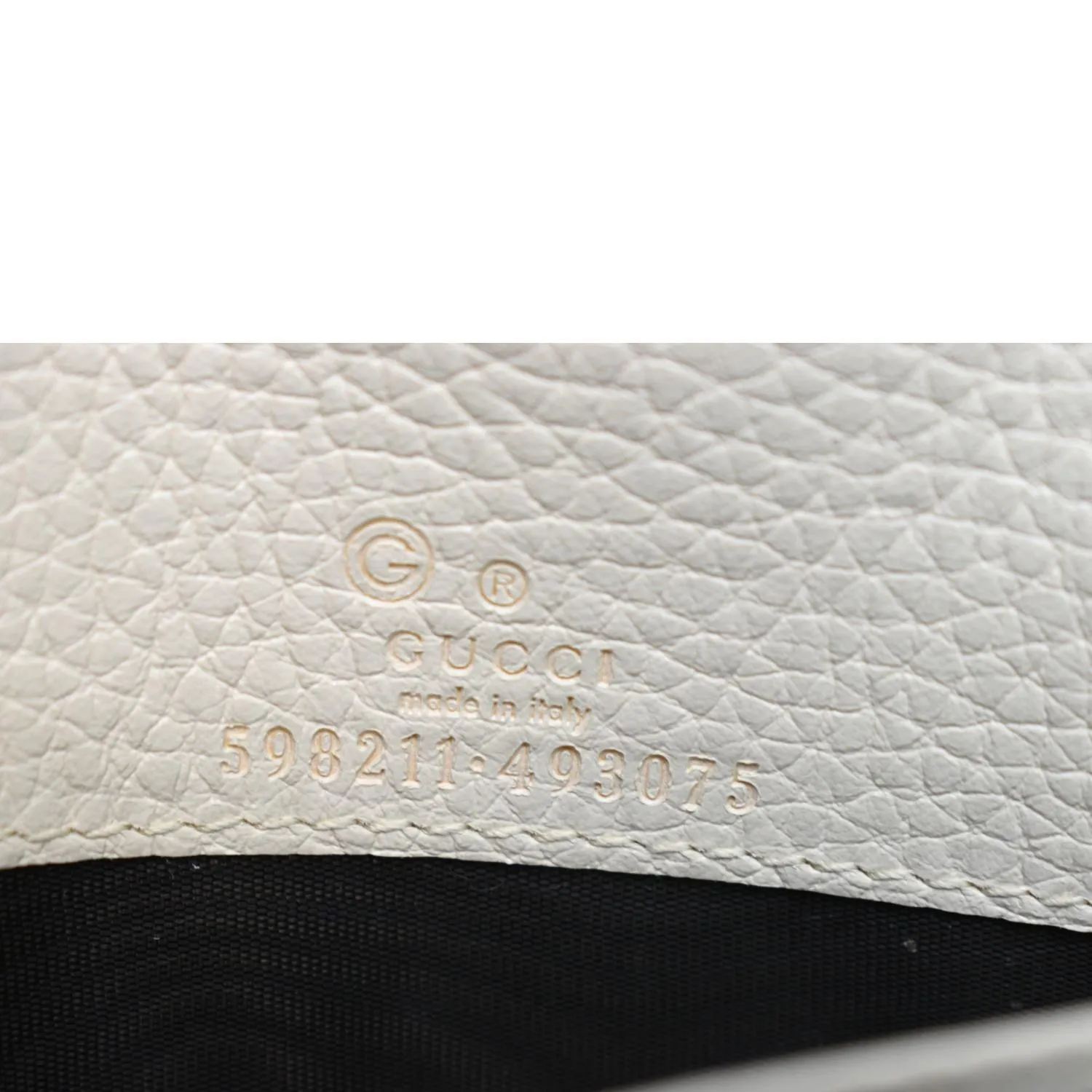 GUCCI Mini Soho Leather Wallet On Chain Crossbody Bag Ivory 598211