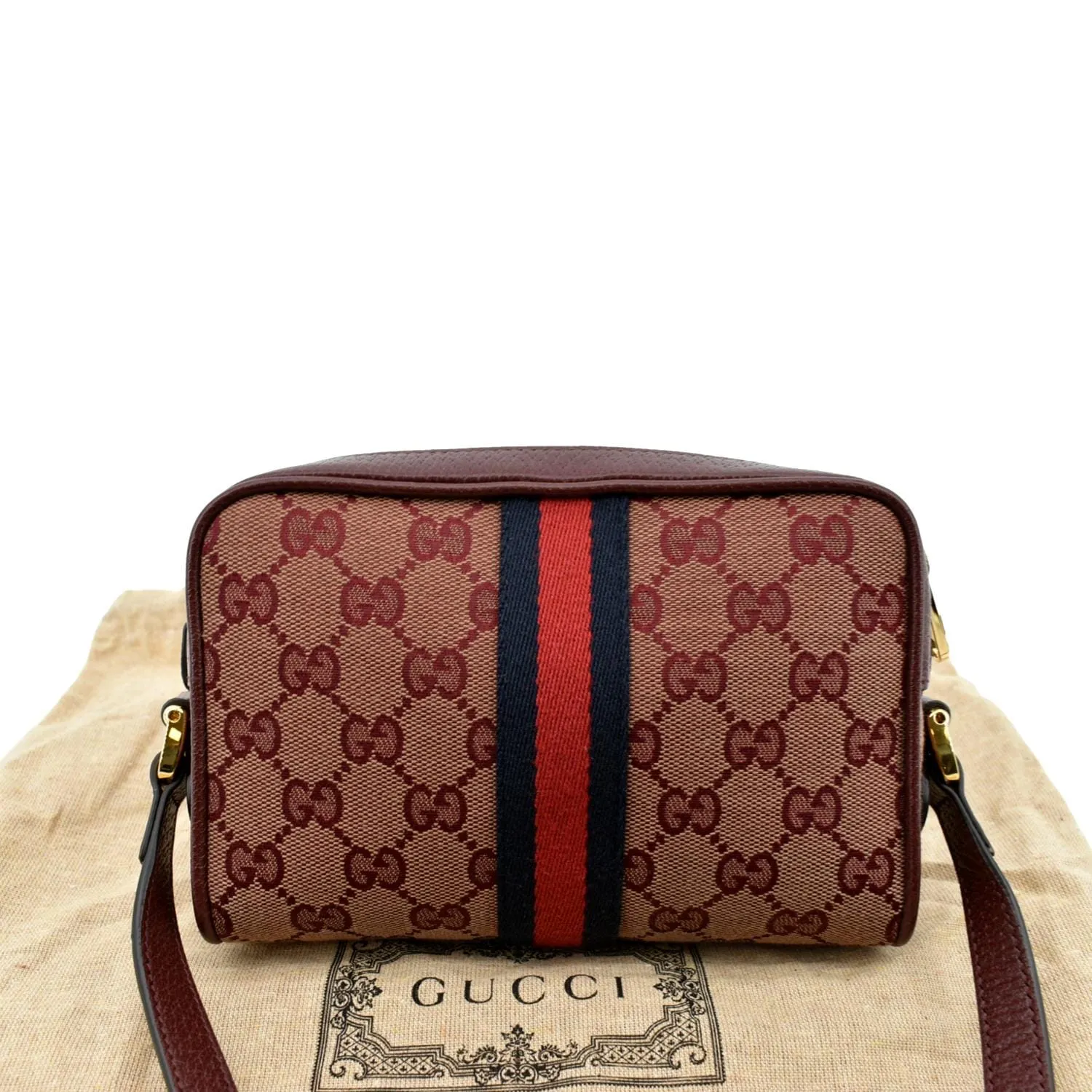 GUCCI Ophidia Mini GG Supreme Crossbody Bag Red 517350