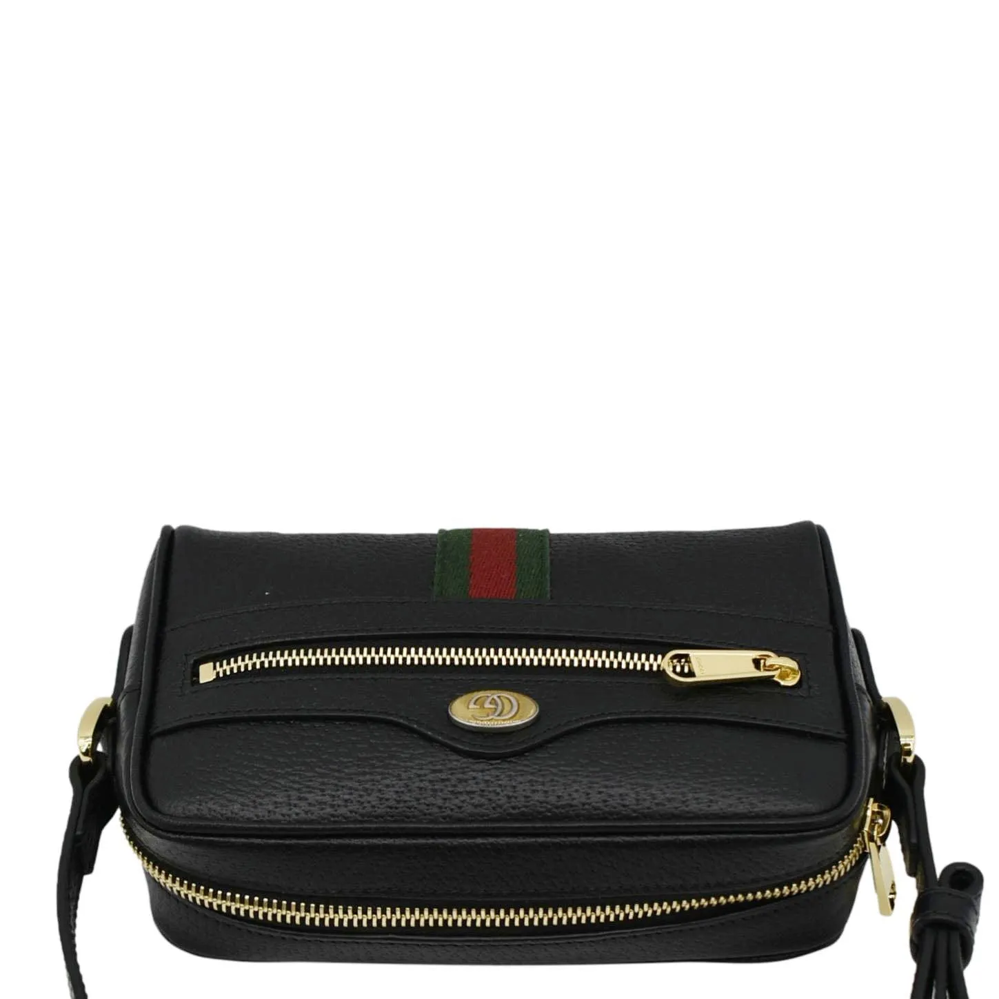 GUCCI Ophidia Web Mini  Leather Crossbody Bag Black 719885
