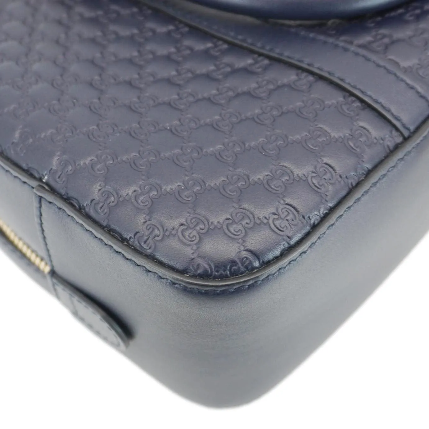 GUCCI Small Microguccissima Leather Crossbody Bag Navy Blue 510286