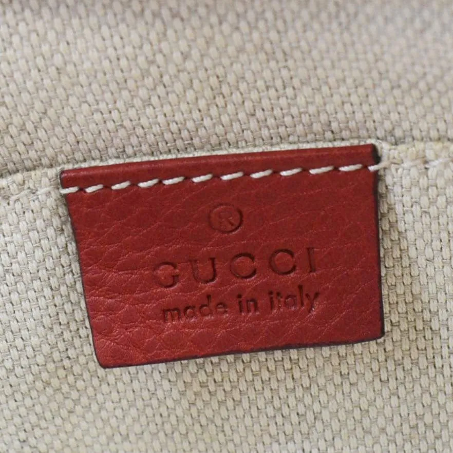 GUCCI Soho Disco Leather Crossbody Bag Red 308364