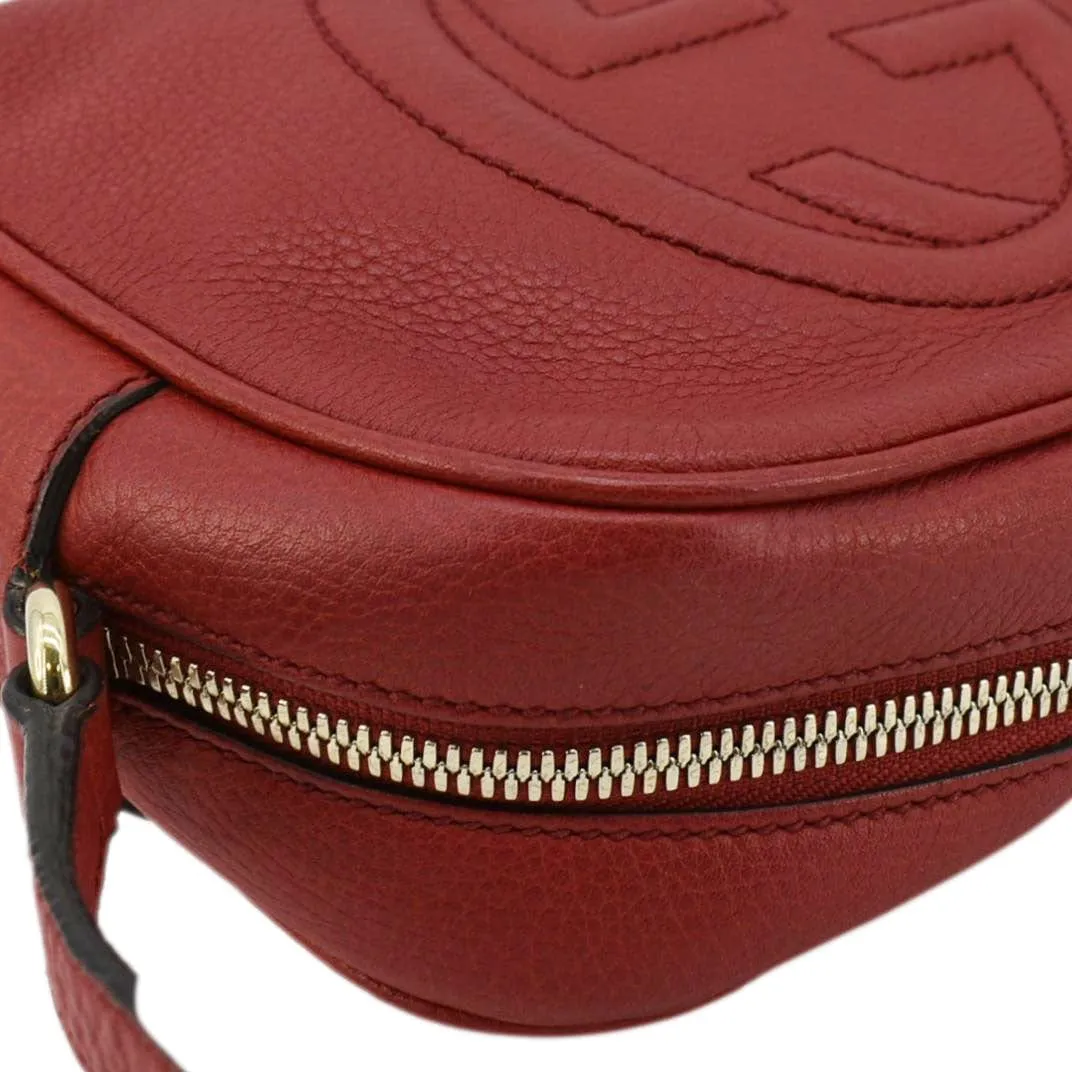 GUCCI Soho Disco Leather Crossbody Bag Red 308364