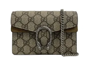 Gucci - Super Mini DIONYSUS SUPREME CHAIN - Ebony Gray / Tan Crossbody