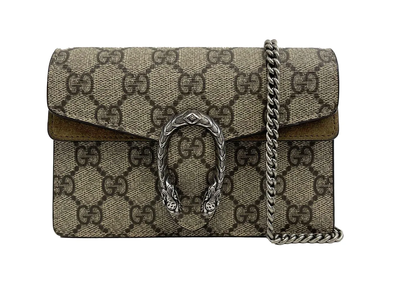 Gucci - Super Mini DIONYSUS SUPREME CHAIN - Ebony Gray / Tan Crossbody