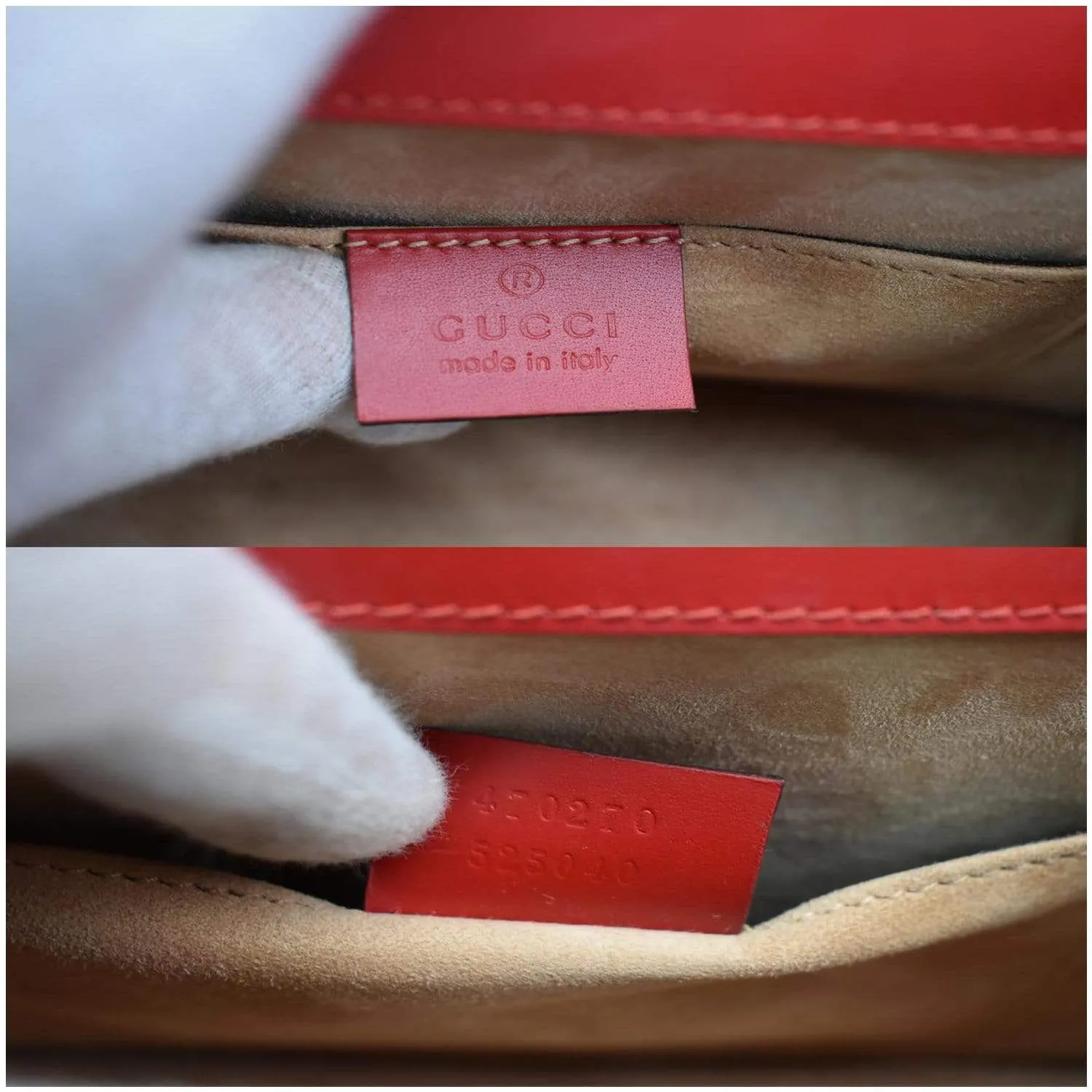 GUCCI Sylvie Mini Leather Crossbody Bag Red 470270