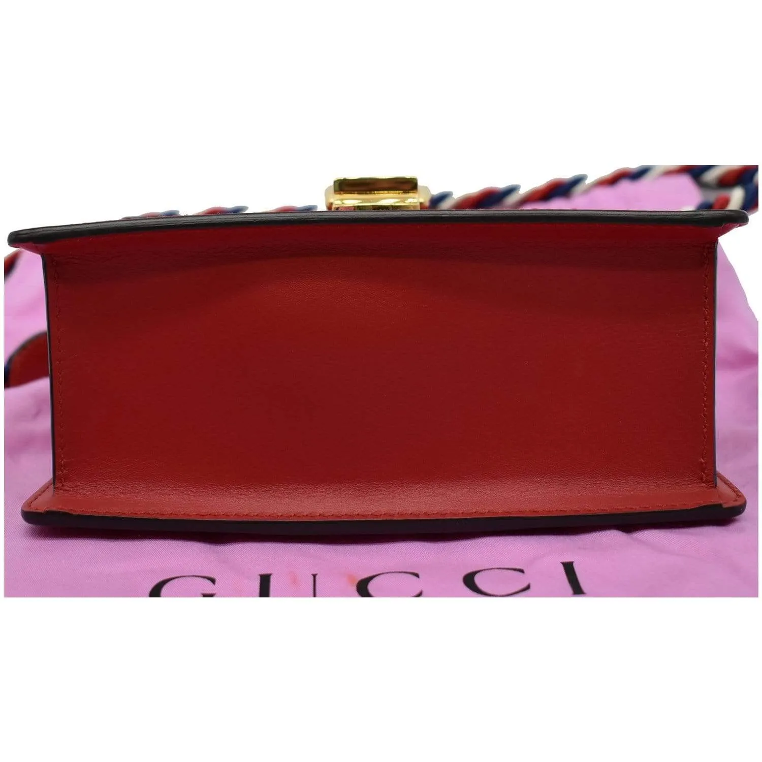 GUCCI Sylvie Mini Leather Crossbody Bag Red 470270