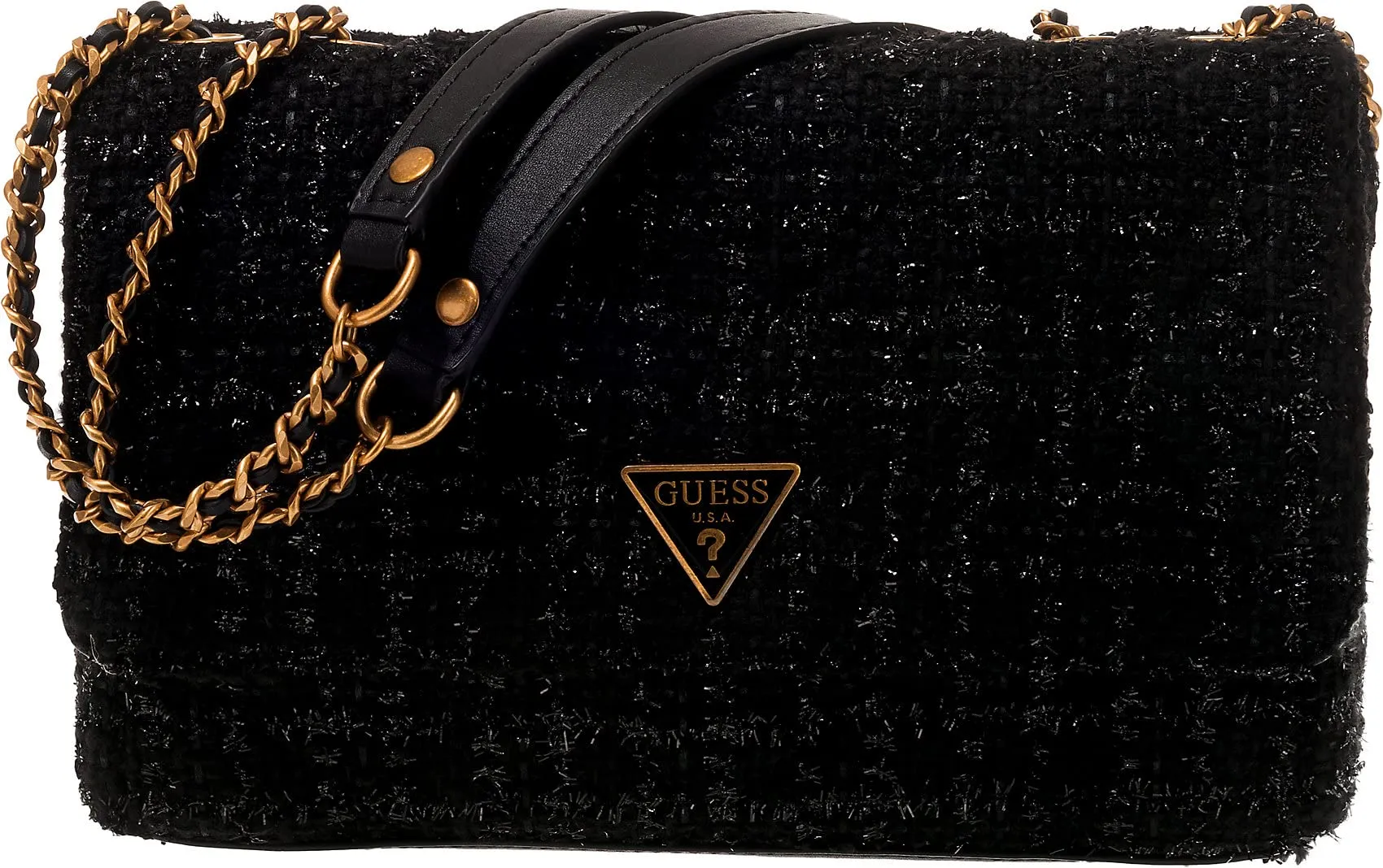 GUESS Cessily Convertible Crossbody Flap Black One Size