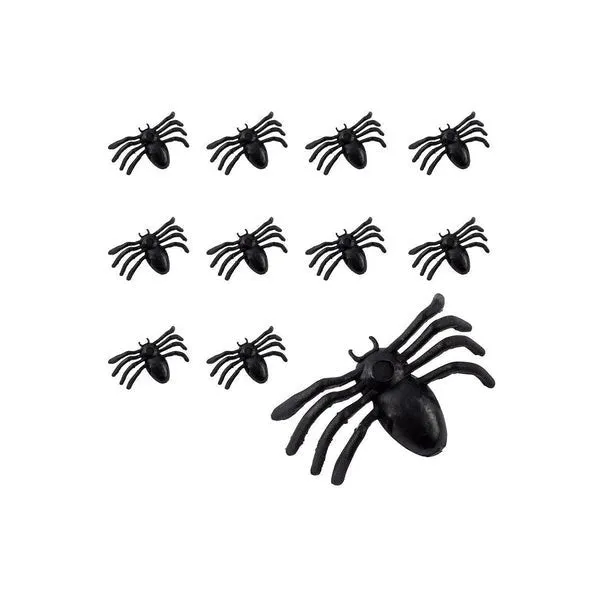 Halloween Mini Plastic Spiders 50 Pack