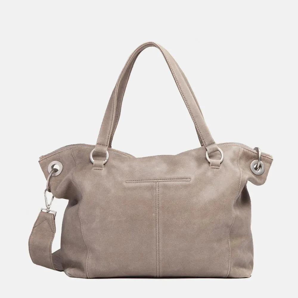 Hammitt Daniel Large Pewter/Brushed Silver Leather Satchel
