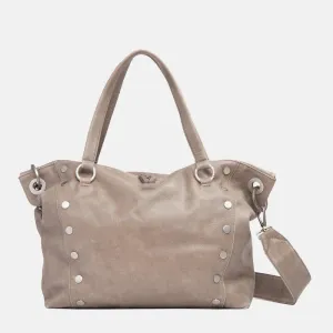 Hammitt Daniel Large Pewter/Brushed Silver Leather Satchel