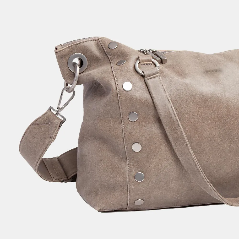 Hammitt Daniel Large Pewter/Brushed Silver Leather Satchel