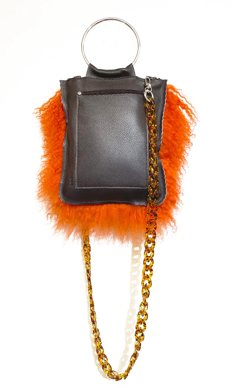 Hanna Orange Sheepskin & Cocoa
