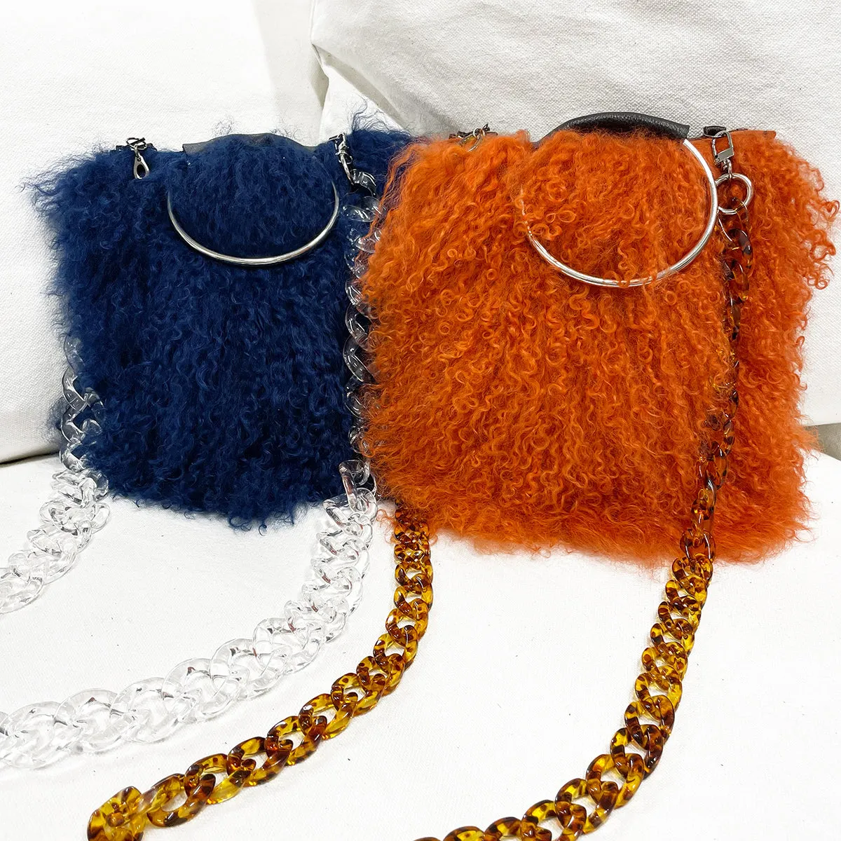 Hanna Orange Sheepskin & Cocoa
