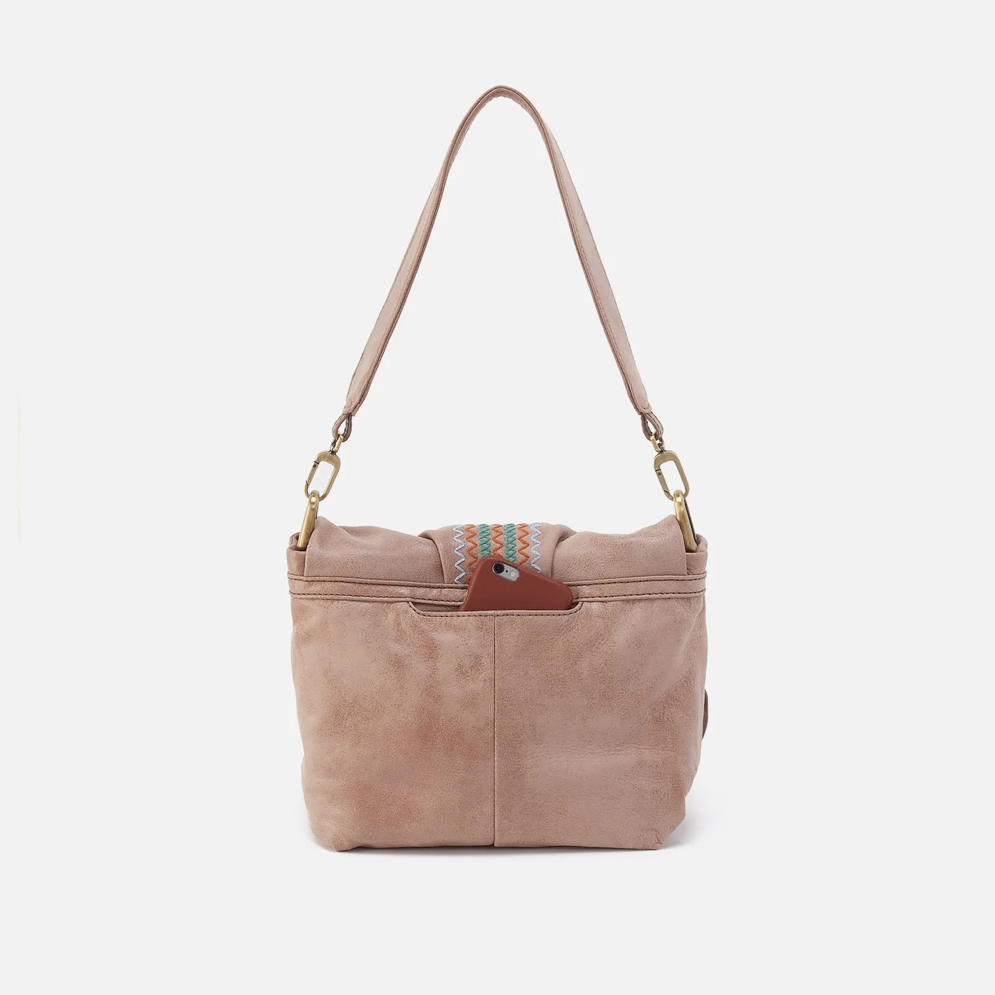 Harley Convertible Shoulder Bag In Buffed Leather - Hazel