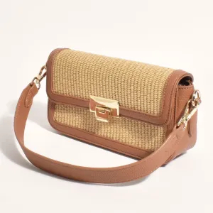 Hattie Weave Crossbody Bag (Tan)