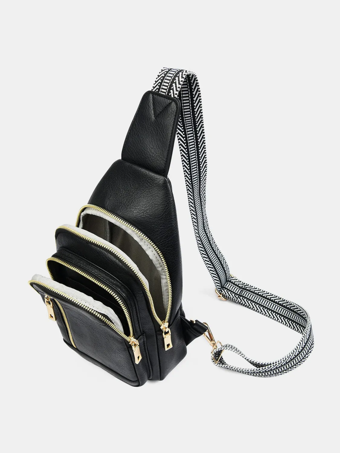 Hazel Blues® |  PU Leather Adjustable Strap Crossbody Bag