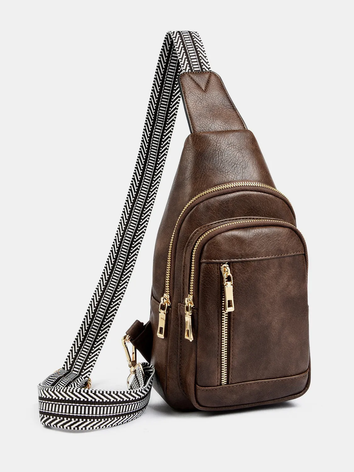 Hazel Blues® |  PU Leather Adjustable Strap Crossbody Bag
