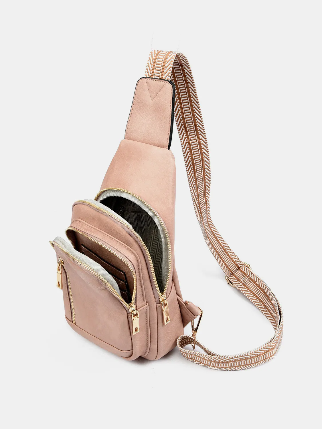 Hazel Blues® |  PU Leather Adjustable Strap Crossbody Bag