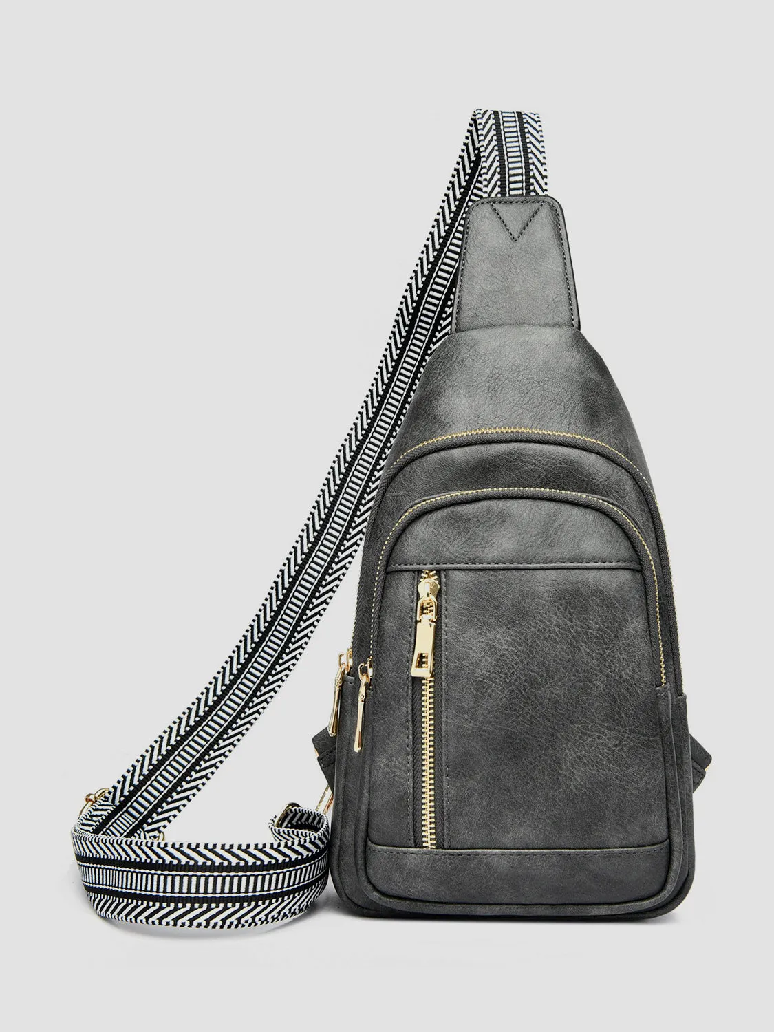 Hazel Blues® |  PU Leather Adjustable Strap Crossbody Bag