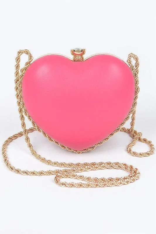 Heart Frame Chain Mini Crossbody Bag