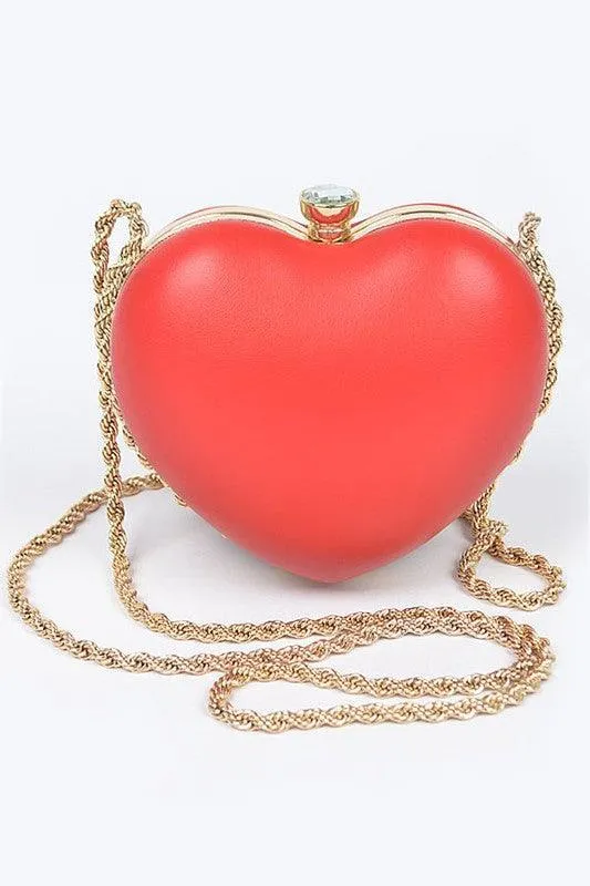 Heart Frame Chain Mini Crossbody Bag