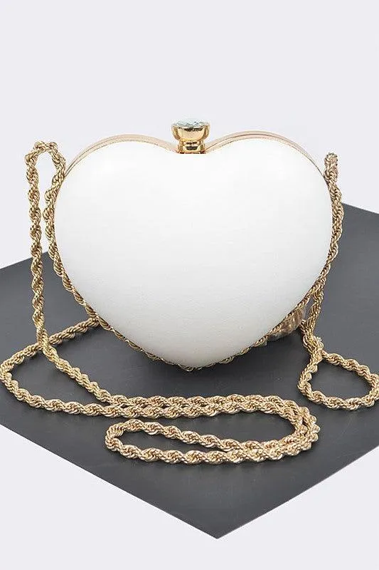 Heart Frame Chain Mini Crossbody Bag