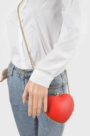 Heart Frame Chain Mini Crossbody Bag