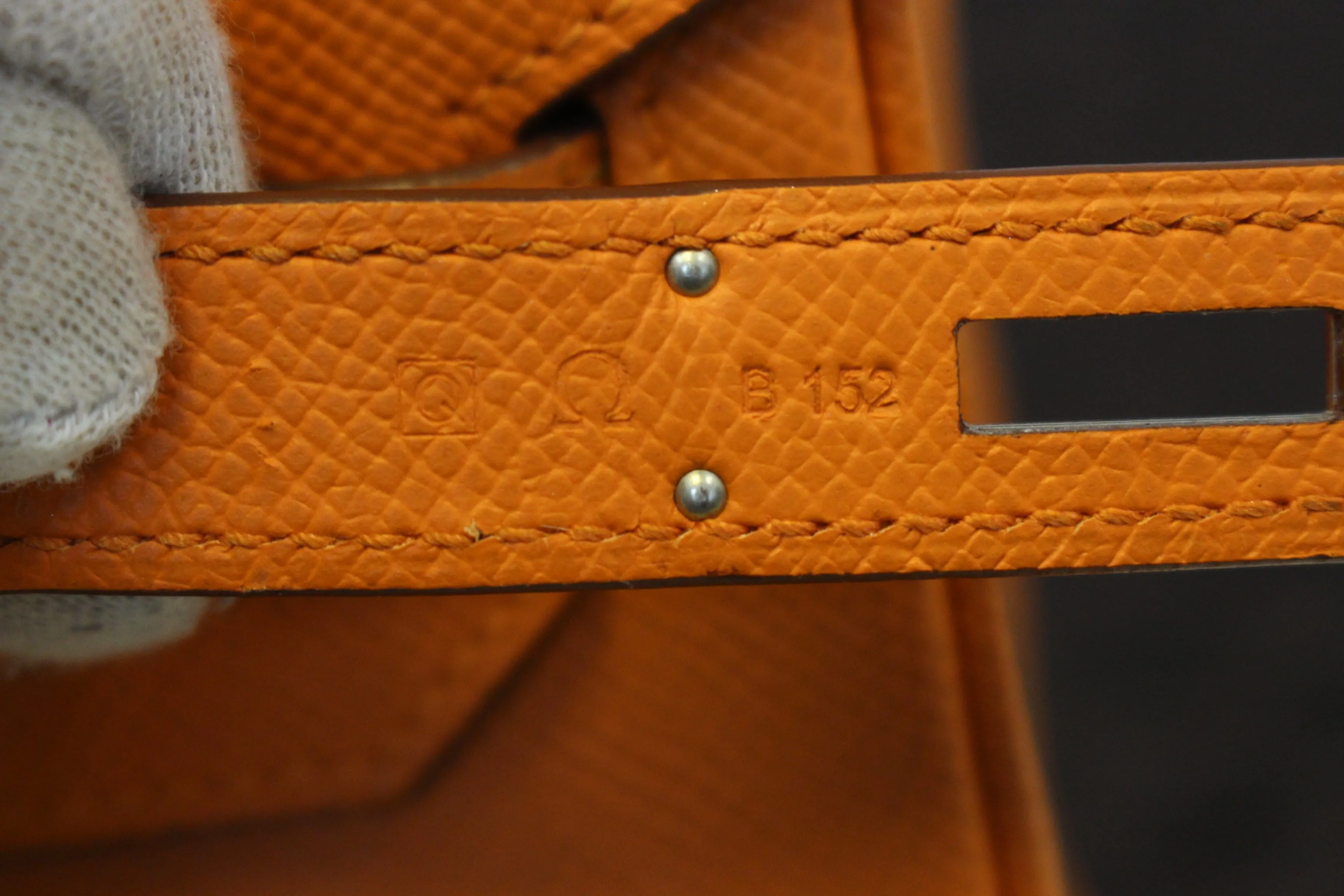 HERMES Birkin 30cm Orange Clemence Silver Hardware Bag