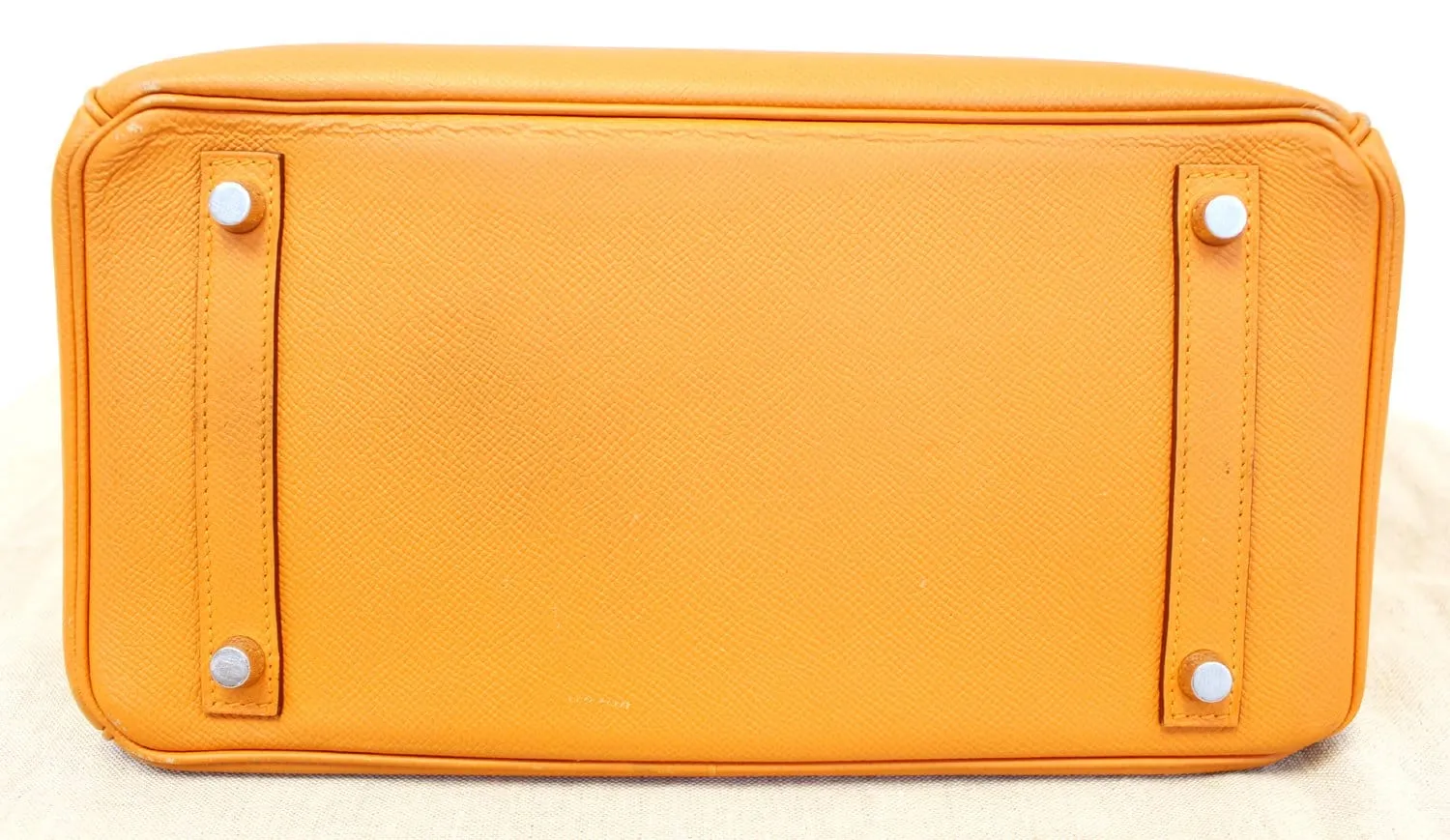HERMES Birkin 30cm Orange Clemence Silver Hardware Bag