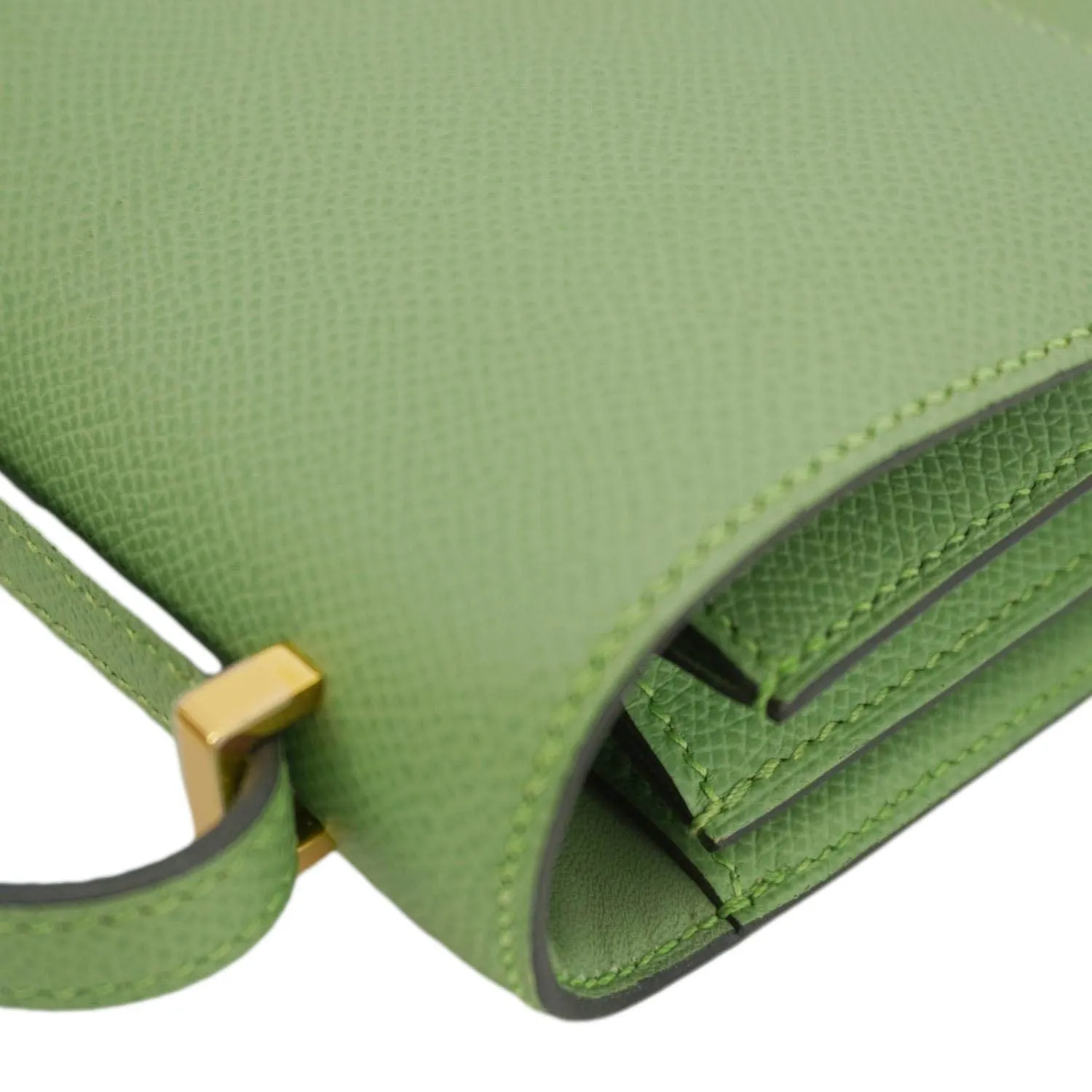 HERMES Constance 18 Epsom Leather Crossbody Bag Green