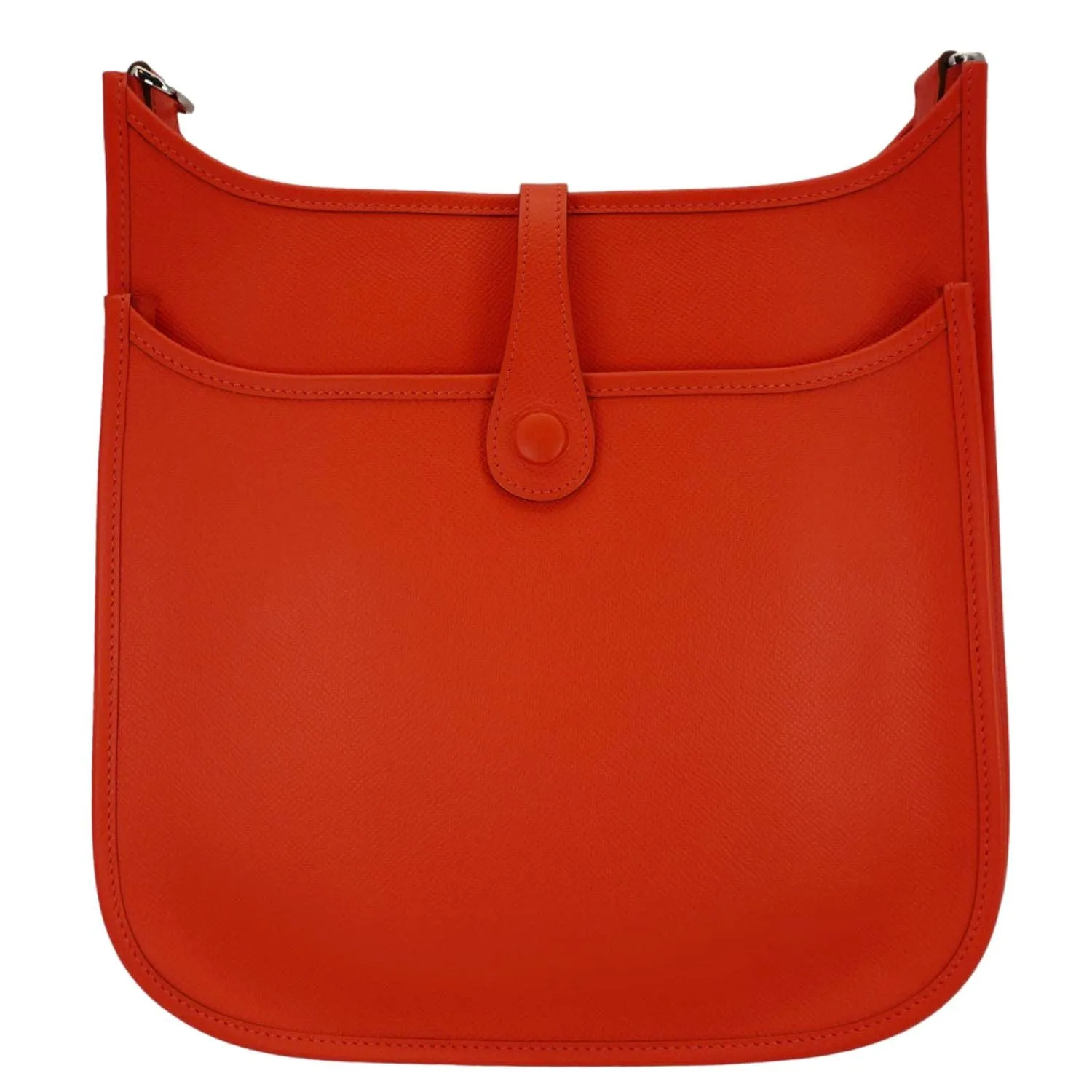 HERMES Evelyne III PM Taurillon Leather Crossbody Bag Orange Poppy