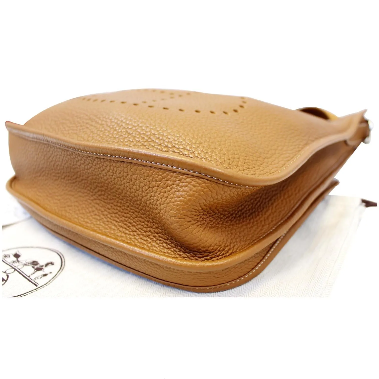 HERMES Evelyne PM III Clemence Leather Shoulder Crossbody Bag Gold