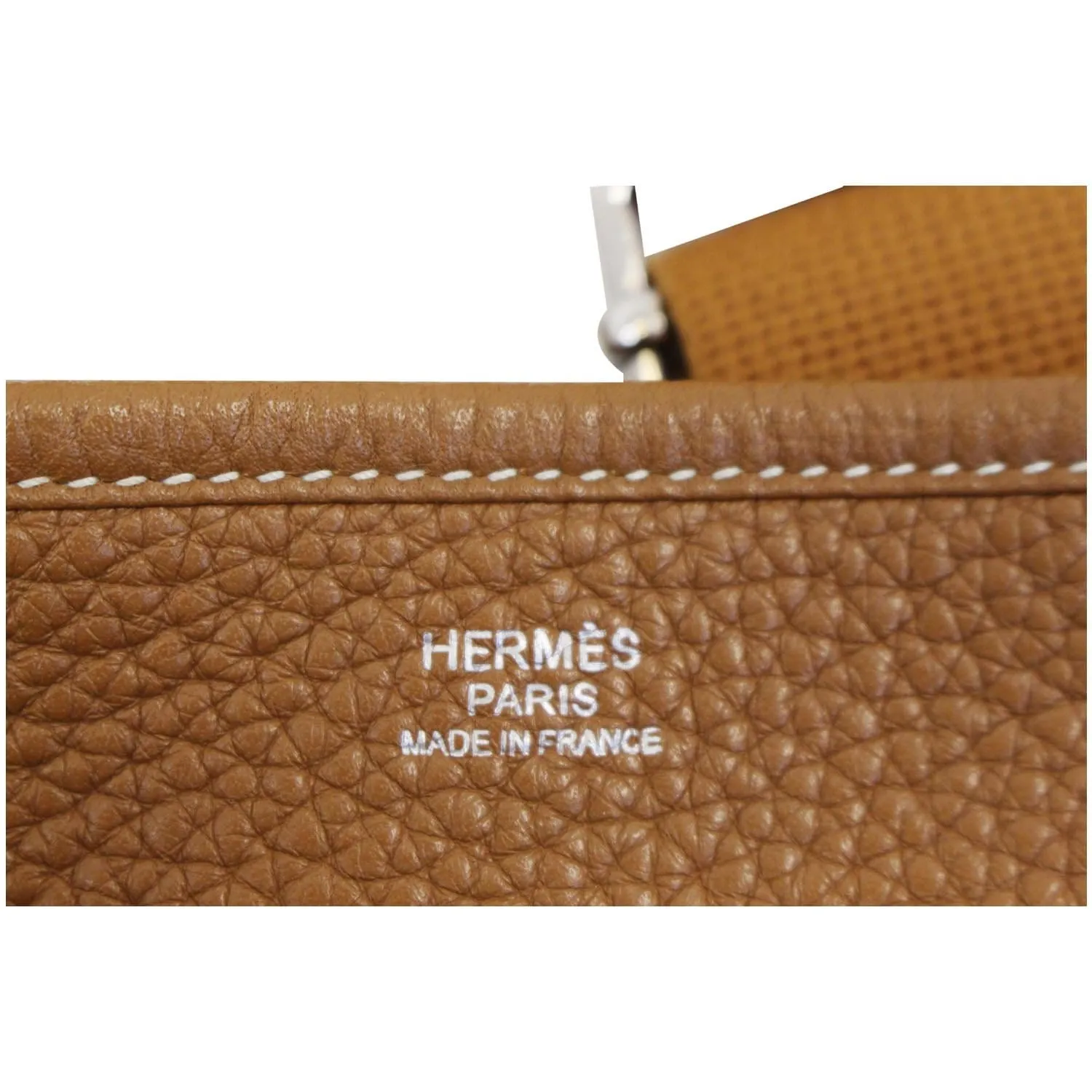 HERMES Evelyne PM III Clemence Leather Shoulder Crossbody Bag Gold