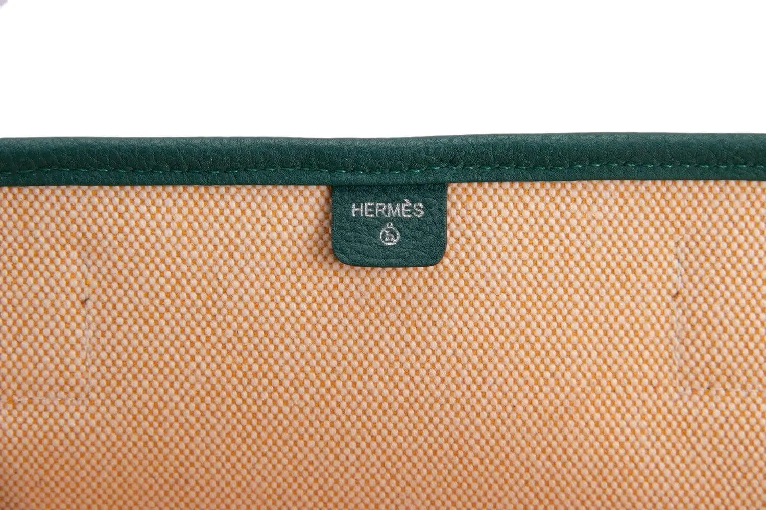 Hermes Petite H Malachite Mix Canvas Tote, no Dust Cover