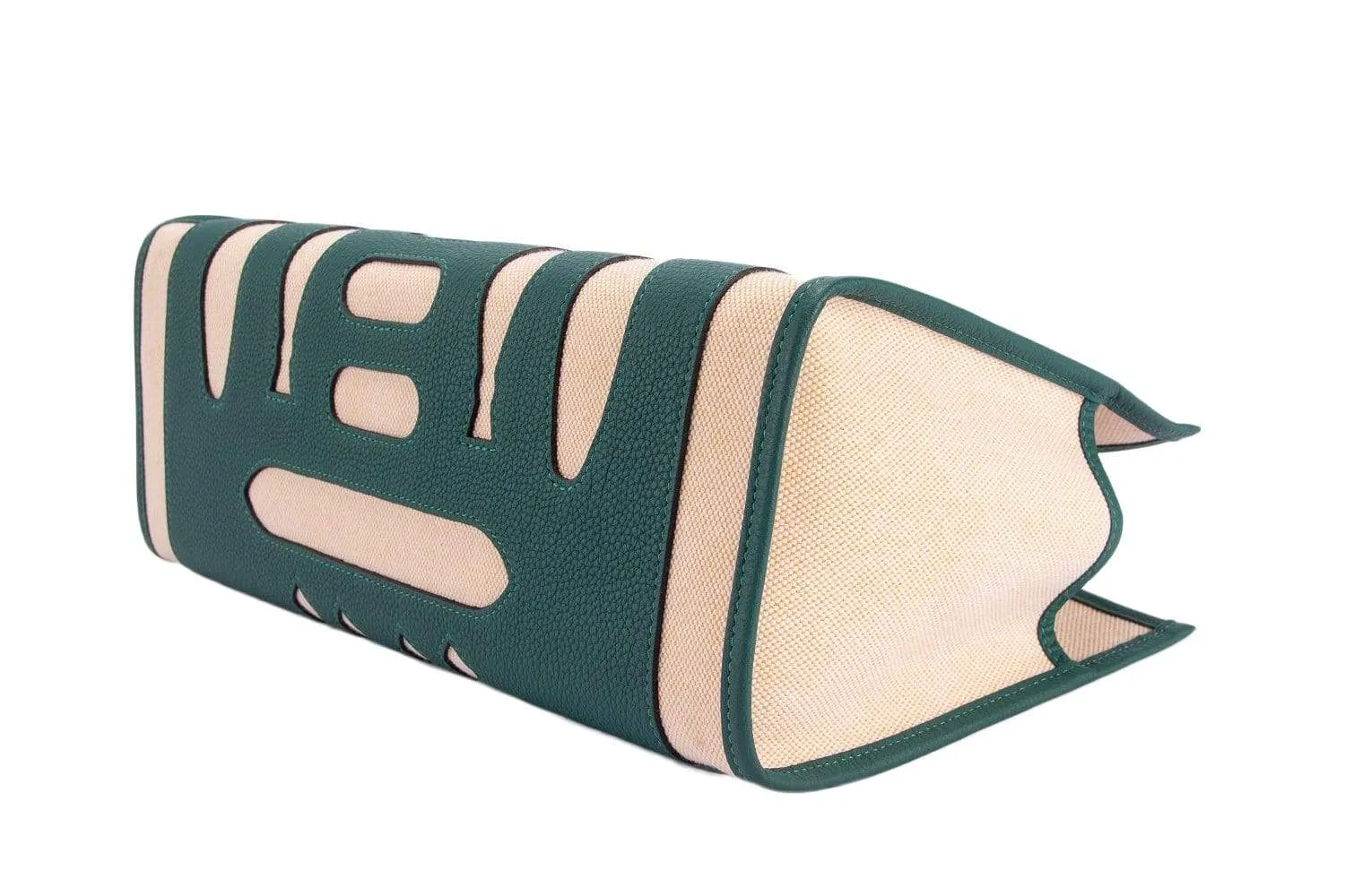 Hermes Petite H Malachite Mix Canvas Tote, no Dust Cover